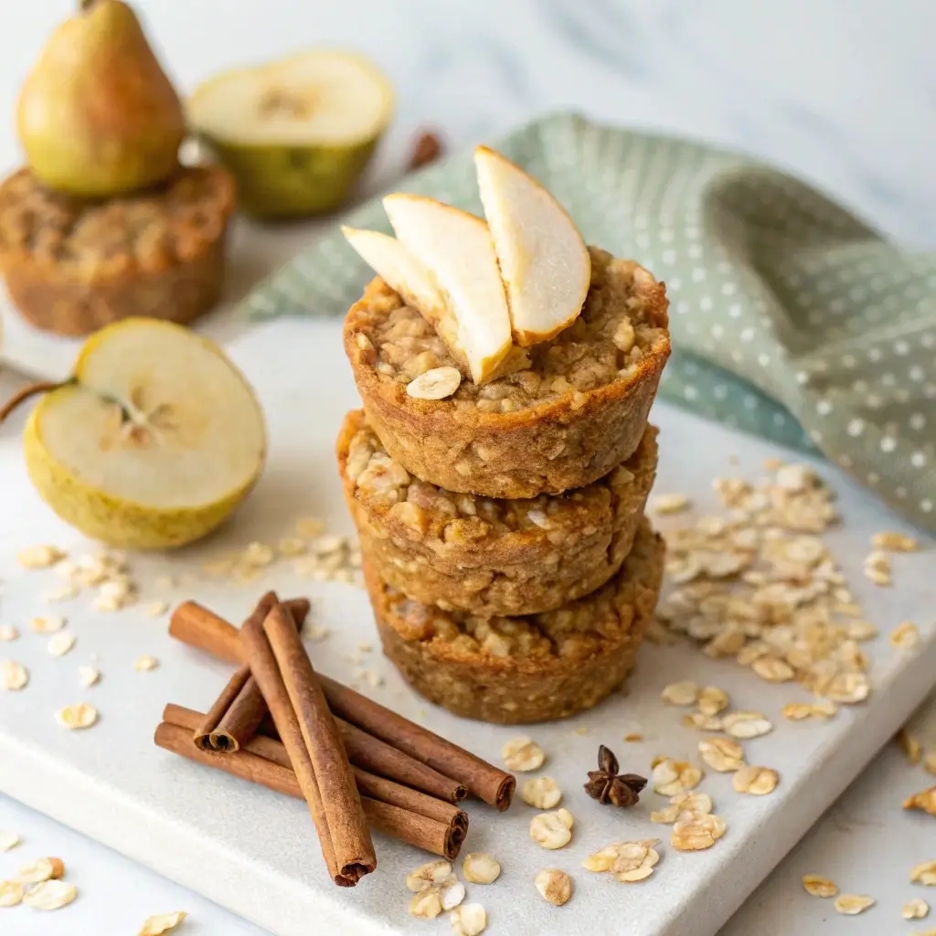 Finished chai spiced pear baked oatmeal singles on display