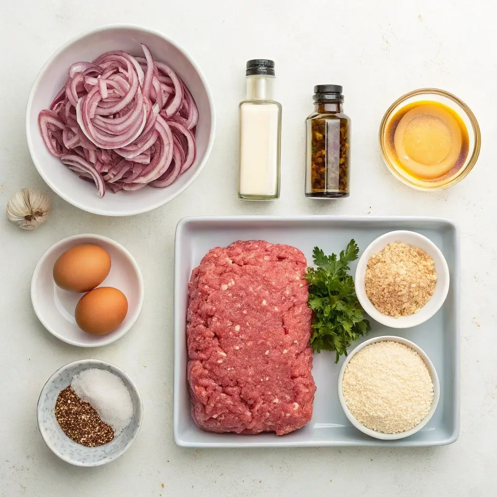 Ingredients for Salisbury steak