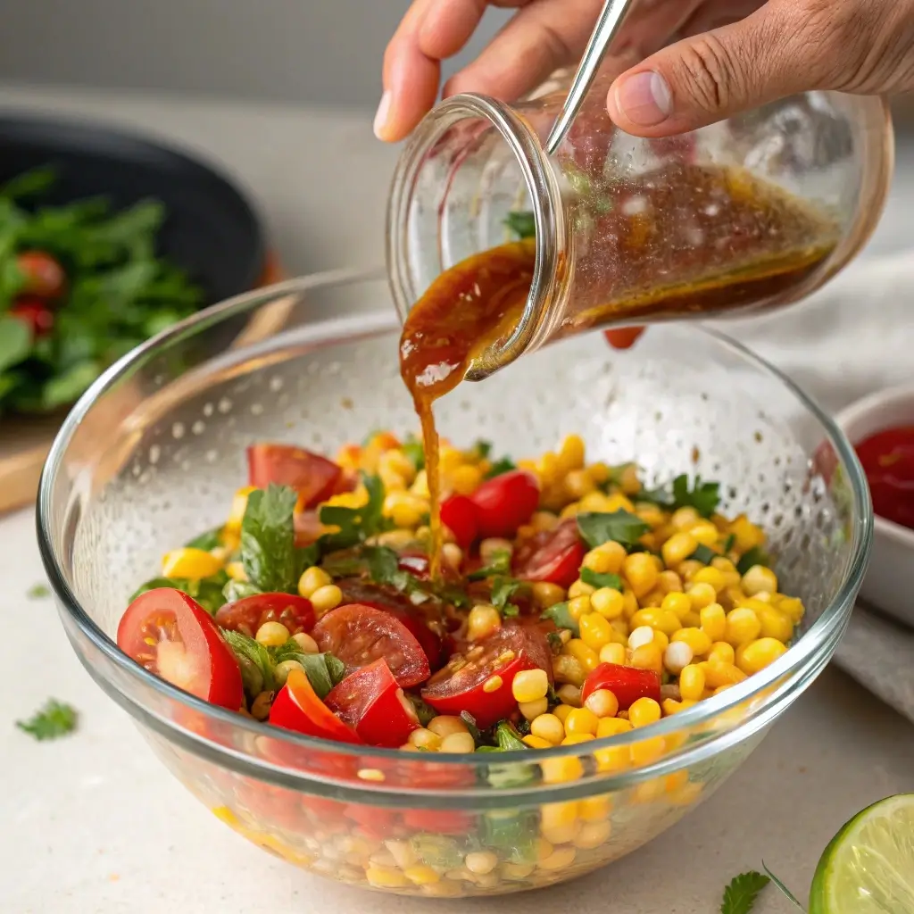 Tossing Corn and Tomato Salad