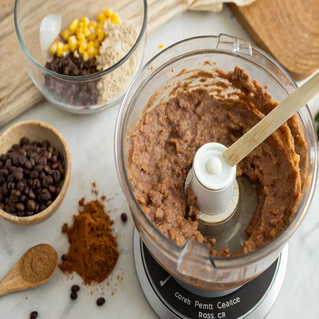 Pureed beans and creamy black bean enchilada filling