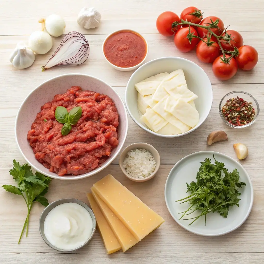 Ingredients for Low Carb Lasagna Soup